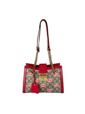 Gucci GG Apple Shoulder Bag Padlock Bag Beige Red Multicolor